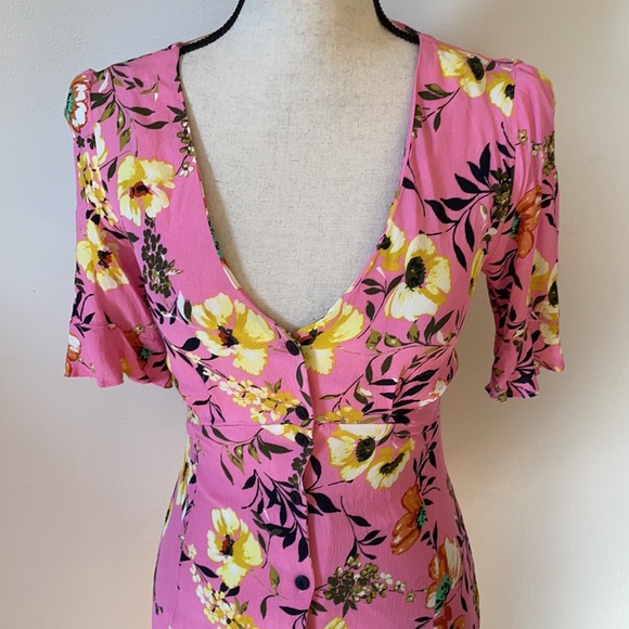 BERSHKA floral pink dress - Picture 2 of 13